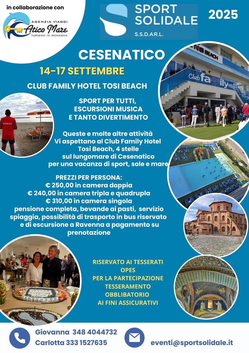 Cesenatico - Sport per tutti, escursioni musica e tanto divertimento